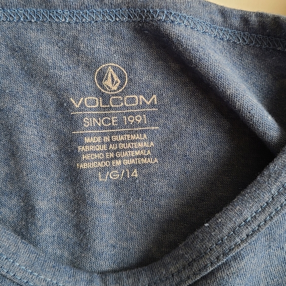 Volcom Stone Large 14 Blue white print tank top cute summer vacation - Picture 3 of 3